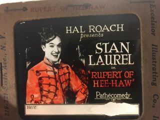 Stan Laurel Extremely Rare Movie Magic Lantern Slide 1924 Pre Hardy