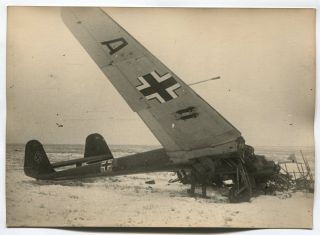 Russian Wwii Large Size Photo: Shot Down Luftwaffe Focke - Wulf Fw189 Uhu Aircraft