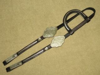 One Ear Vintage Western Headstall Bridle With Unique Alpaca Silver