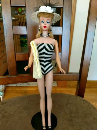 Vintage Barbie Doll 5 Blonde Ponytail Stand