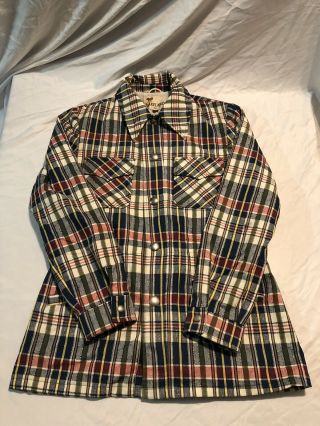 Rare Vintage 1950s 1960s Lakeland Plaid Jacket Trench Over Coat 42 Long Unisex
