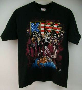 Vtg 1996 1997 Kiss World Tour Alive Worldwide Concert Tour Shirt Mens Size Xl