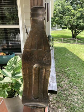 Old Vintage 30” Coca Cola Brass Thermometer RARE 2