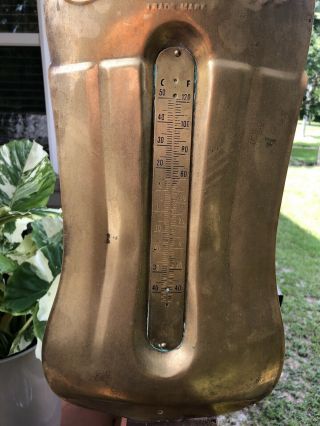 Old Vintage 30” Coca Cola Brass Thermometer RARE 3