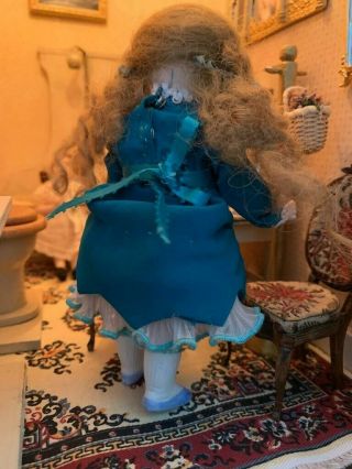 Antique all bisque German mignonette doll for dollhouse 2