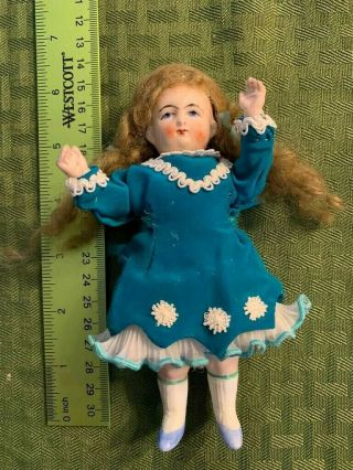 Antique all bisque German mignonette doll for dollhouse 4
