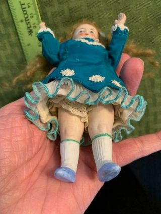 Antique all bisque German mignonette doll for dollhouse 5