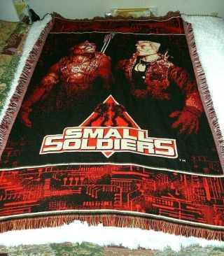 Vintage The Northwest Company Throw " Small Soldiers " Black Red Beige 58 " X 44 "