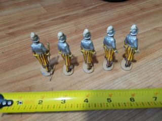 5 - Vtg.  METAL Toy Medival Knights SOLDIER by Frenchal France Spanish Quiralu 3