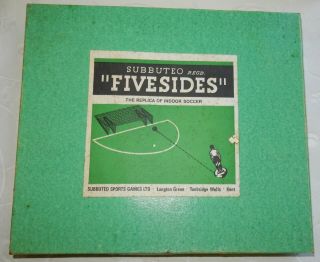 VINTAGE SUBBUTEO FIVESIDES FIVE - A - SIDE DELUXE BOXED SET CELLULOID PLAYERS BOXED 2