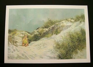 Carolyn Blish Limited Edition Signed Print " A Quiet Place " Girl On Beach