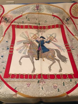 Hermes scarf: Rare / Vintage.  Red,  white and blue.  Feux D’ Artifice.  1987 Anniv 7