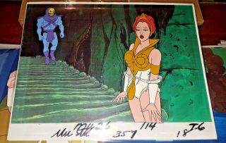 Masters Of The Universe Skeletor Teela Hand Painted Animation Cels He - Man Rare