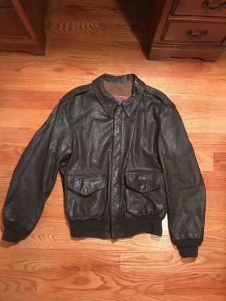Vintage Cooper A - 2 Leather Jacket Usaf Size 42 M/l Ideal Zipper Wwii