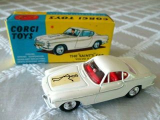 Vintage Corgi 258 - The Saints Car - Volvo P 1800 - Mibox - White Label -