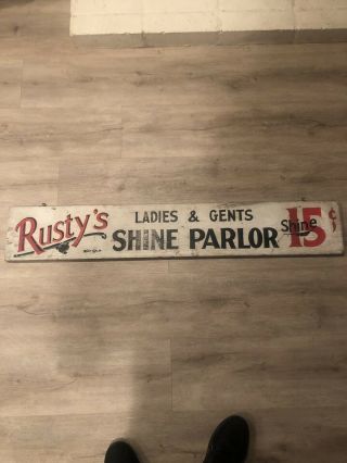 Vintage Hand Painted Wood Advertising Sign.  White Sign Co.  1930’s?