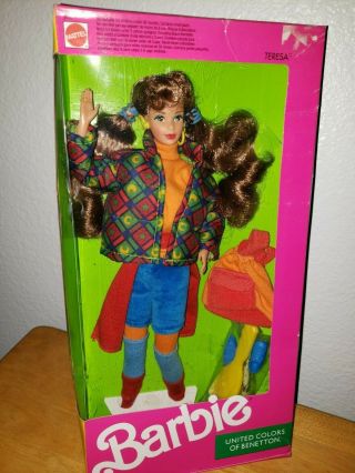 1990 United Colors Of Benetton Teresa Doll,  Mattel 9408,  Barbie,  Foreign