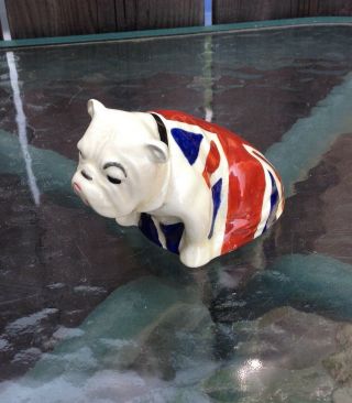Vintage Royal Doulton Union Jack Flag Bulldog Small Figurine Made In England