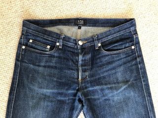 Apc Cure H Jeans Mens 32 Denim Raw Blue Selvedge Butler Vintage