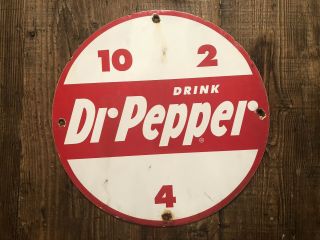 Vintage Dr.  Pepper Porcelain Sign Gas Station Soda Fountain Pepsi Mountain Dew