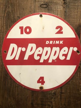 VINTAGE DR.  PEPPER PORCELAIN SIGN GAS STATION SODA FOUNTAIN PEPSI MOUNTAIN DEW 2