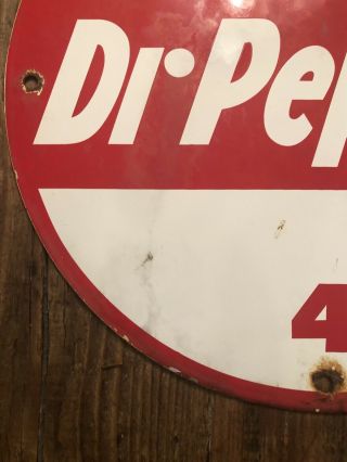 VINTAGE DR.  PEPPER PORCELAIN SIGN GAS STATION SODA FOUNTAIN PEPSI MOUNTAIN DEW 5