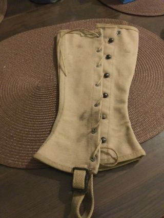Vintage Usa Wwii Canvas Legging Spat Shoe Covering Gregory & Read Co 1943 Only1