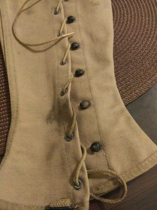 Vintage USA WWII CANVAS LEGGING SPAT shoe covering Gregory & read co 1943 only1 3