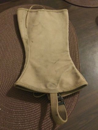 Vintage USA WWII CANVAS LEGGING SPAT shoe covering Gregory & read co 1943 only1 4