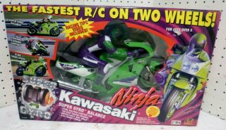 Vintage Kawasaki Ninja Radio Controlled Rc Motorcycle Gyro Balance 1996
