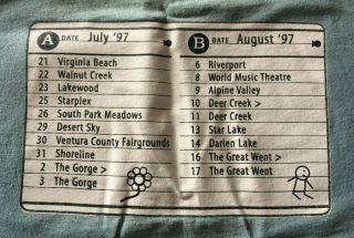 Vintage PHISH SUMMER TOUR 1997 XL Shirt Mineral Green EX Great Went Gorge Rare 3