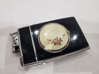 Vintage Art Deco Gouloche Enamel Evans Lighter,  Cigarette Case Compact