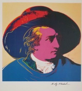 Andy Warhol,  Goethe Hand Signed Vintage Print From 1986