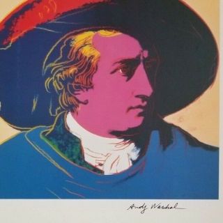 ANDY WARHOL,  Goethe Hand Signed Vintage Print from 1986 3