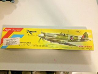 Rare Vintage Top Flite Spitfire 18 Inch Wingspan Balsa Model Kit Factory