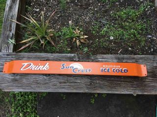 Vintage Drink Sun Crest Orange Soda Ice Cold Painted Advertising Door Push Bar