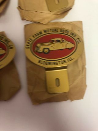 6 NOS Vintage STATE FARM Insurance LICENSE PLATE TOPPERS in Package 2
