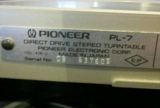 Vintage Pioneer Pl - 7 Quartz Pll Full Automatic Turntable With Box