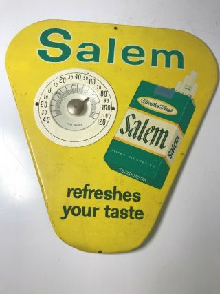 Vintage Metal Salem Cigarette Advertising Sign Thermometer
