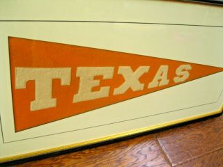 Vintage University of Texas UT Longhorns Football Felt Pennant Matted & Framed 2