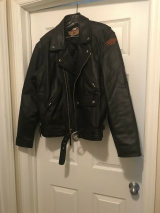 Vintage Harley Davidson Black Leather Jacket Men 