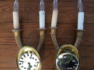 Vintage Brass Candle Holder Wall Sconce Lamp Lights Electric Ornate 8