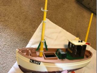 Playmobil vintage 3551 Fishing trawler and accessories RARE 1983 6
