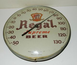 Vintage Regal Supreme Beer Thermometer Duluth Peoples Brewing