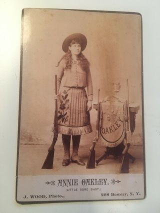 Rare Annie Oakley Cabinet Cdv Photo Estate Find Circa 1880 