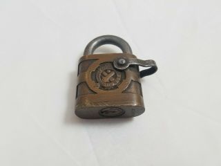Vintage Yale Ordinance Department Usa Padlock Lock Military Brass Old Early