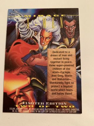 Ultra Rare 1995 Marvel Masterpieces X Men Mirage Card 2 Of 2 2/2 11