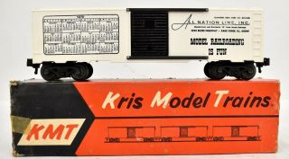 Rare Kris / Kmt O Gauge All Nation Line Box Car