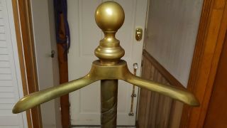 Antique Solid Brass Men ' s Suit Valet Butler Clothes Coat Hanger Rack 4