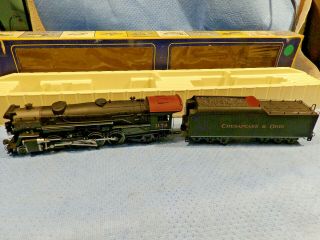 Vintage Ahm Rivarossi Ho Scale 2 - 8 - 2 C&o Heavy Mikado Locomotive & Tender